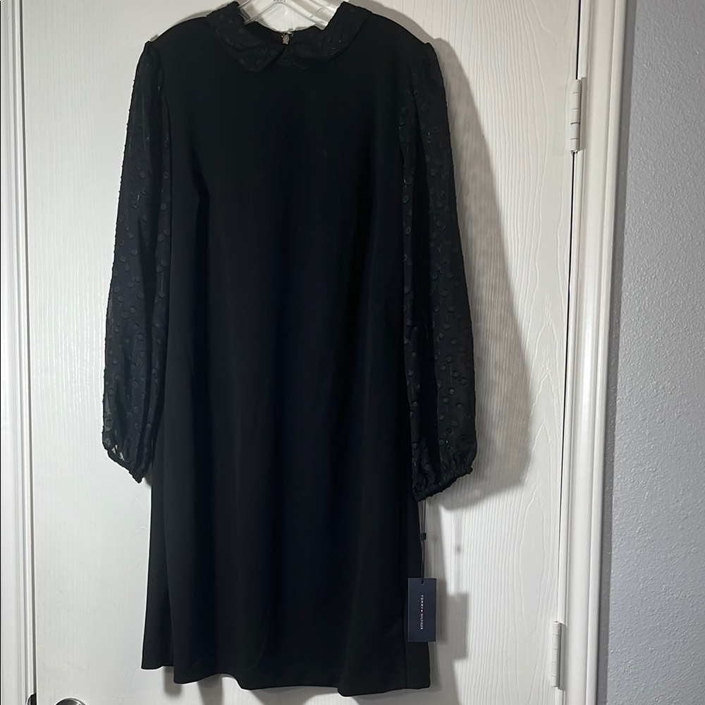 Tommy Hilfiger Black Long Sleeve Sheath Dress